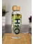 H2O Borosilikat Cam Matara Bambu Vakum Kapaklı Su Şişesi Suluk (Kumaş Kılıf Hediyeli) 600 ml 1