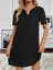 Kadın Kısa Kollu V Yakalı Kısa Janjan Krep Elbise 3