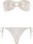 Tokalı Piliseli Gold Parlak Straplez Bikini 1