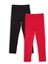 Siyah ve Kırmızı Kız Çocuk 2'li Paket Tayt 3
