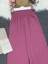 Beli Kalın Lastikli Salaş Ayrobin Pantolon -Vişne 1
