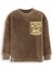 Kaplan Oversize Erkek Çocuk Kahverengi Peluş Sweatshirt 3