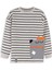 Cool Oversize Çizgili Gri Erkek Çocuk Sweatshirt 3
