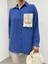 Örgü Cepli Düğmeli Ayrobin Gömlek -Indigo 3