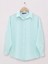 Boydan Düğmeli Gofre Gömlek -Su Yeşili 3
