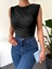 Bisiklet Yaka Sıfır Kol Sandy Bluz -Siyah 3