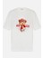 Ekru Bisiklet Yaka Baskılı Kısa Kollu T-Shirt 1