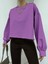 2 Iplik Oversize Crop Sweat -Leylak 3
