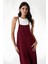 Kadın Bordo Ayarlanabilir Askılı Cepli Bol Paça Bahçıvan Tulum HZL22S-BD170191 3