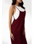 Kadın Bordo Ayarlanabilir Askılı Cepli Bol Paça Bahçıvan Tulum HZL22S-BD170191 4