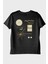 Golden Record Uzay Temalı Minimalist Bilim Siyah Tişört 1