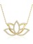 Işıklı Kutuda Taşlı Lotus Çiçeği Altın Kaplama Gümüş Kolye 4