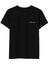 Siyah Bisiklet Yaka Logo Detaylı Kısa Kollu T-Shirt 1
