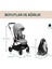 ONE4EVER Lounge Çift Yönlü Kolay Katlanabilen Travel Sistem-Seyahat Sistem Bebek Arabası Sparkle Grey 3