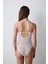 Kırık Beyaz Çiçekli Dantel Aksesuar Detaylı Balensiz Gelin Bodysuit 4