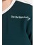 Erkek Standart Fit Pamuklu Jakarlı Bisiklet Yaka Baskılı Yeşil Sweatshirt 3
