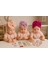Fiyonklu Renkli Bebek Bone 3'lü Set- Pudra/mor/fuşya 1