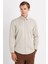 Erkek Regular Fit Klasik Kesim Pamuklu Düz Bej Gömlek 4