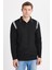 Erkek Slim Fit Dar Kesim Uzun Kol Polo Yaka Çizgili Siyah Kazak 4