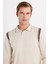 Erkek Slim Fit Dar Kesim Uzun Kol Polo Yaka Çizgili Taş Kazak 2