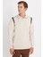 Erkek Slim Fit Dar Kesim Uzun Kol Polo Yaka Çizgili Taş Kazak 4