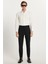 Erkek Slim Fit Dar Kesim Chino Yandan Cepli Pamuklu Siyah Pantolon 4