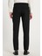 Erkek Slim Fit Dar Kesim Chino Yandan Cepli Pamuklu Siyah Pantolon 5