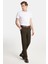 Erkek Regular Fit Chino Esnek Yandan Cepli Önü Fermuarlı Pamuklu Dokulu haki Pantolon 3