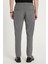Erkek Slim Fit Dar Kesim Pamuklu Lastikli Beli Bağcıklı Koyu Gri Pantolon 5