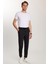 Erkek Slim Fit Pamuklu Beli Bağlamalı Yan Cepli Katlamalı Paça Jogger Siyah pantolon 4