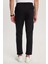 Erkek Slim Fit Pamuklu Beli Bağlamalı Yan Cepli Katlamalı Paça Jogger Siyah pantolon 5