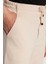 Erkek Slim Fit Pamuklu Beli Bağlamalı Yan Cepli Katlamalı Paça Jogger Bej Pantolon 2