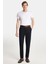 Erkek Regular Fit Chino Esnek Yandan Cepli Önü Fermuarlı Pamuklu Dokulu lacivert Pantolon 4