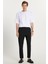 Erkek Slim Fit Dar Kesim Pamuklu Lastikli Beli Bağcıklı Siyah Pantolon 2