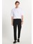 Erkek Slim Fit Dar Kesim Pamuklu Lastikli Beli Bağcıklı Siyah Pantolon 4