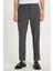 Erkek Slim Fit Dar Kesim Esnek Yan Cepli Bilek Boy Canvas Kesim Koyu Gri Pantolon 1
