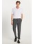 Erkek Slim Fit Dar Kesim Esnek Yan Cepli Bilek Boy Canvas Kesim Koyu Gri Pantolon 3