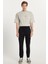 Erkek Slim Fit Dar Kesim Pamuklu Normal Bel Lastikli Paça siyah Pantolon 4