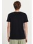 Erkek Slim Fit Dar Kesim %100 Pamuk Yumuşak Dokulu Baskılı Siyah Bisiklet Yaka Tişört 5