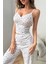 Ekru Yaz Romantizmi Askılı Pijama Takımı 7359 4