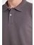 Erkek Regular Fit Klasik Kesim Pamuklu Yumuşak Dokulu Serin Tutan Kumaş Düz Gri Polo Yaka Tişört 3