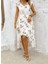 Kadın Kısa Kollu V Yakalı Çiçek Desenli Önü Kısa Arkası Uzun Pegasus Elbise 2