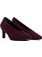 Kadın Bordo Kısa Ince Topuklu Süet Deri Stiletto 25AFD184910 3