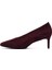 Kadın Bordo Kısa Ince Topuklu Süet Deri Stiletto 25AFD184910 4