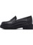 Kadın Siyah Deri Maskülen Loafer 25AFD130318 2