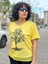 Kadın Hayat Ağacı Taş Baskı Detaylı Omuz Etek File Detay %100 Pamuk T-Shirt 3
