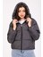 Kadın Füme Kapüşonlu Şişme Mont 5009 6