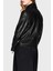 Slim Fit Apaş Yaka Fermuar Detaylı Deri Ceket Bayan Deri Ceket XW001433 AF16618 UC001 3
