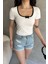 Havuz Yaka Biye Detaylı Crop Bluz 3