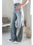 Kadın Mavi Baggy Jeans Yüksek Bel 3